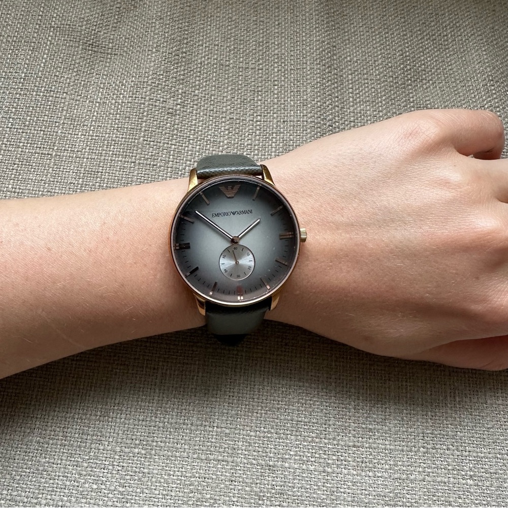 Emporio Armani Rose Gold Case Grey Gradient Dial Watch - Picture 2 of 11